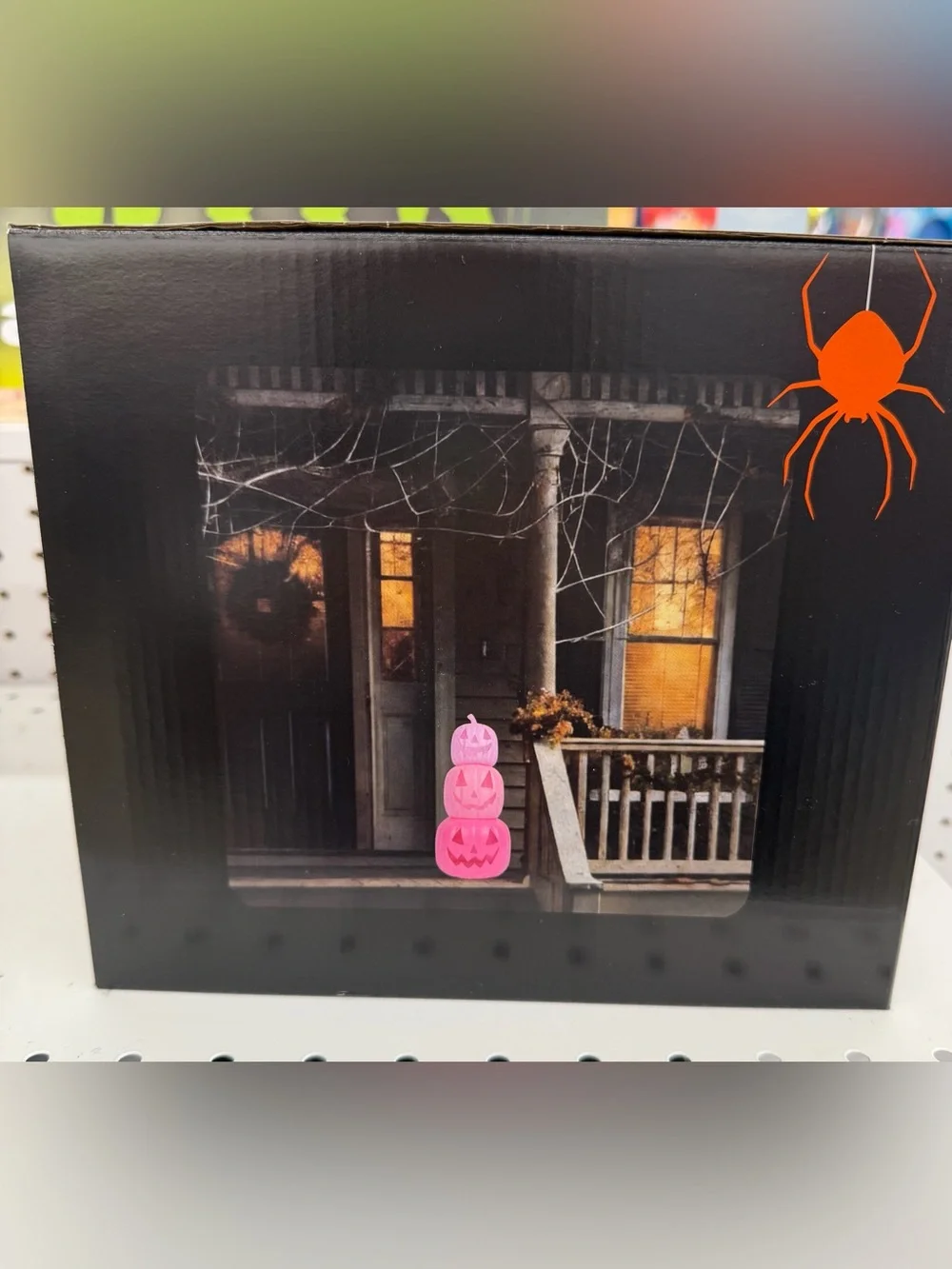 Set of 3 Stacked Pink Halloween Pumpkins Décor New